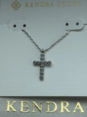 Kendra Scot Silver Cross Pendant Necklace